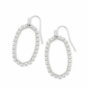 NWOT Dazzling Kendra Scott Elle Open Frame Crystal Drop Earrings